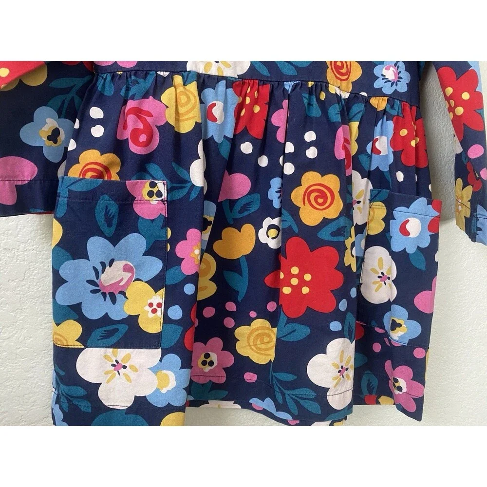 Hanna Andersson 3T 90cm Floral Pocket Dress Scandi Cottagecore Cotton Play Dress